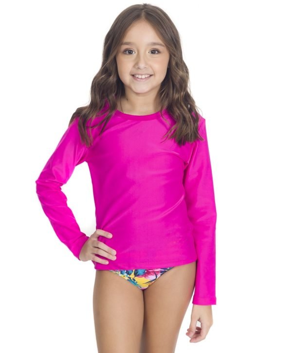 Camisa Térmica Infantil Rosa Manga Longa Ginga Sport