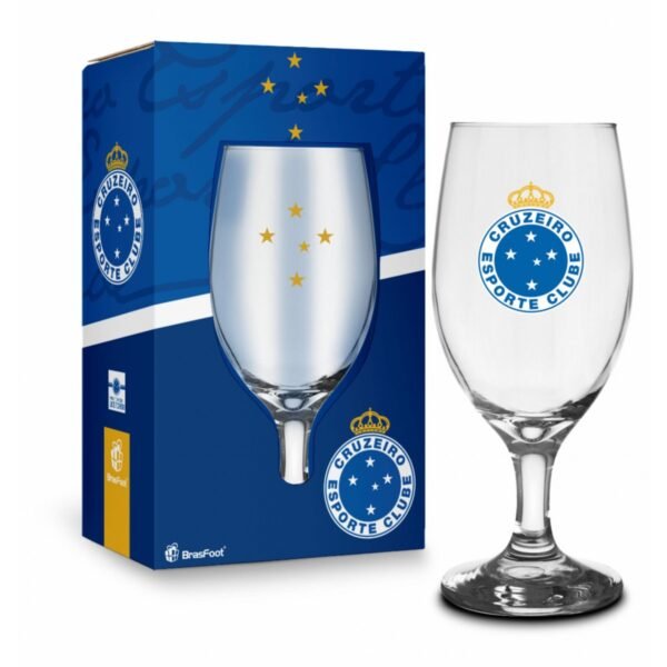 taça de vidro do cruzeiro com brasão e estrelas