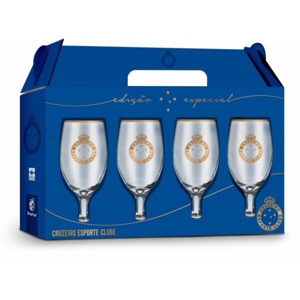 conjunto de 4 taças windsor do cruzeiro especial serie ouro