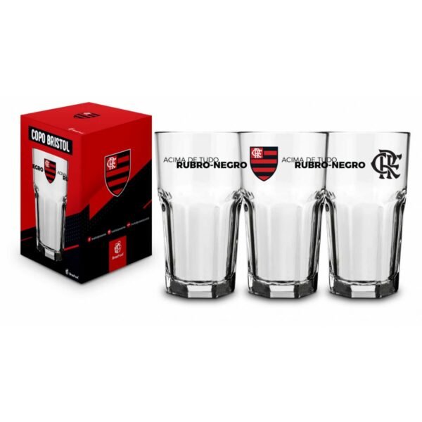 Copo Vidro Bristol Flamengo 520ml