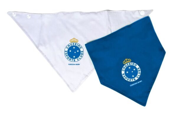 kit babador de bandana do cruzeiro azul e branco