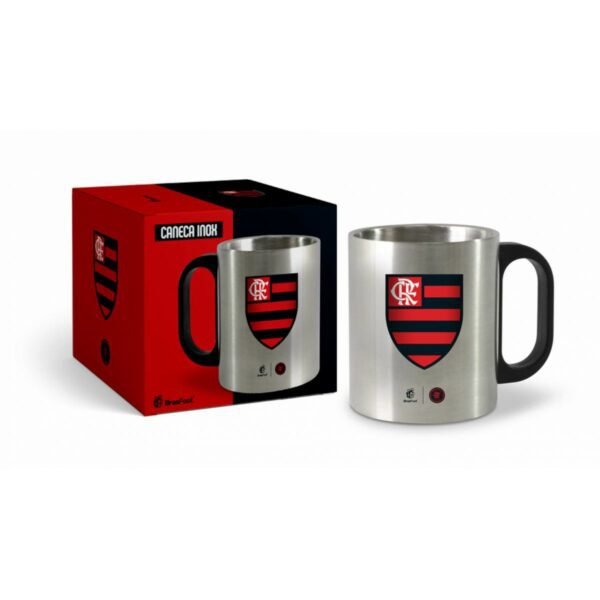 Caneca Metal Inox 300ml Flamengo