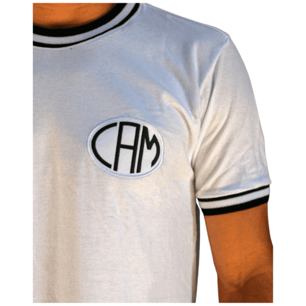 Camisa Retrô Atlético Vintage Gola Redonda Branca Masculina - Image 3