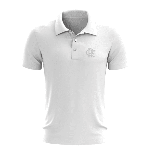 Camisa Polo Flamengo Comfy ADT Masculina Branca