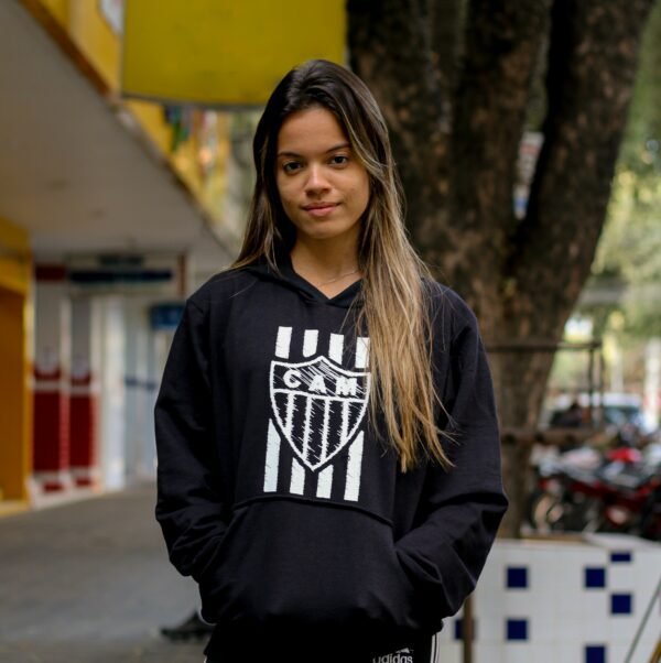 Blusa Moletom Atlético Mineiro Canguru (Escudo) PRETO