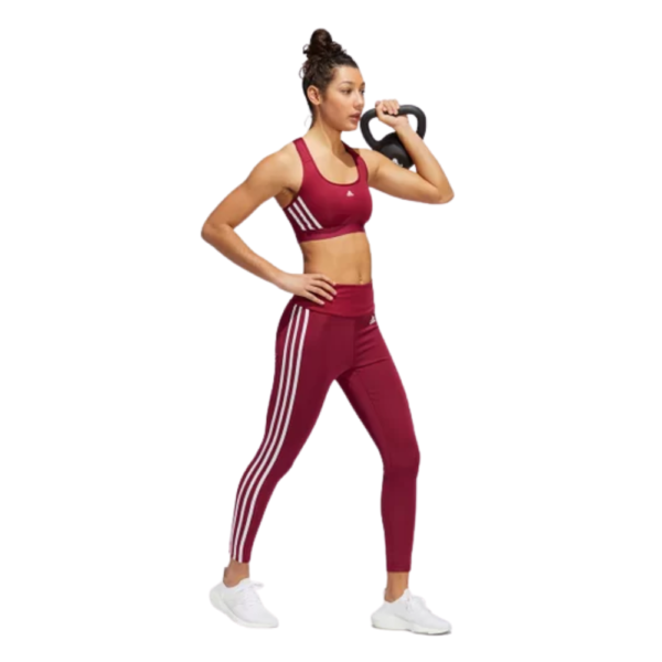 Calça Legging Adidas Essentials 3 Listras Feminina Vinho - Image 4