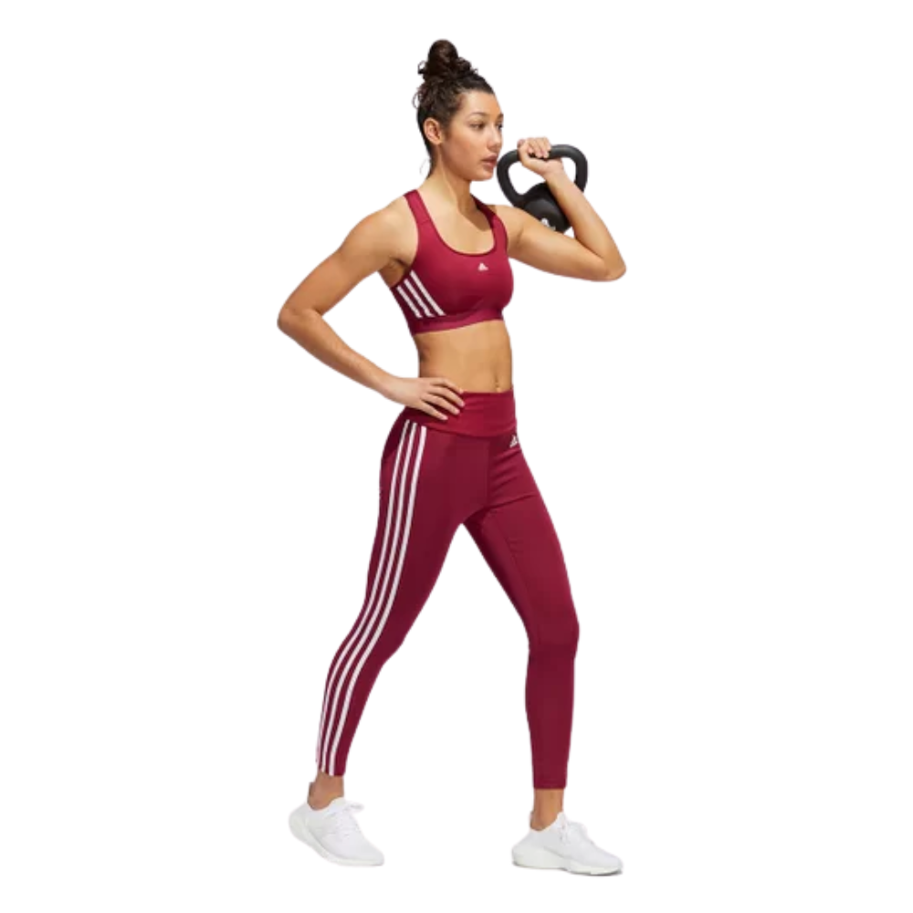 Calça Legging Adidas Essentials 3 Listras Feminina Vinho - Camarote do  Torcedor