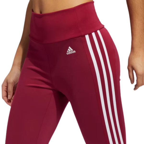 Calça Legging Adidas Essentials 3 Listras Feminina Vinho