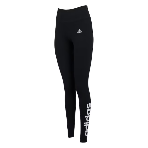 Calça Legging Adidas Logo Linear Feminina Preto e Branco - Image 2