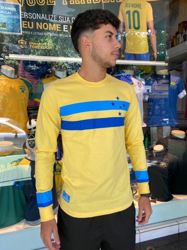 Camisa retrô Cruzeiro Amarela1976 Masculino