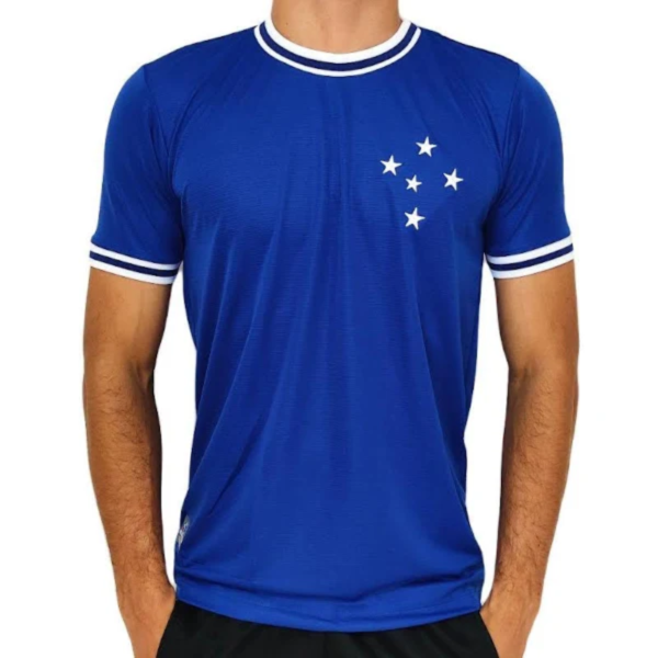 Camisa retrô Jacquard Cruzeiro Azul Masculina