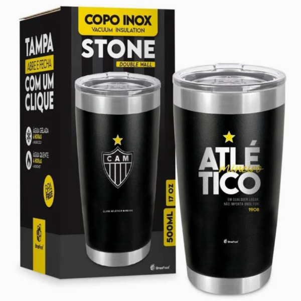 Copo Térmico Stone Com Tampa Atletico Mineiro