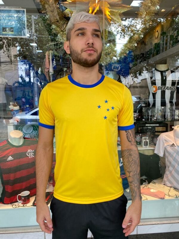 Camisa Cruzeiro Dry Amarela Estrela Masculina