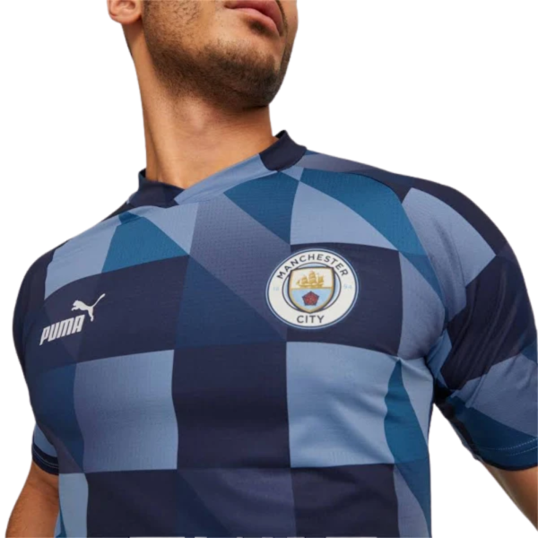 Camisa Pré-jogo Manchester City F.C. Masculina Azul - Image 4