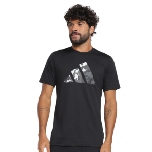 Camiseta Adidas Essentials Logo Camuflado Preto