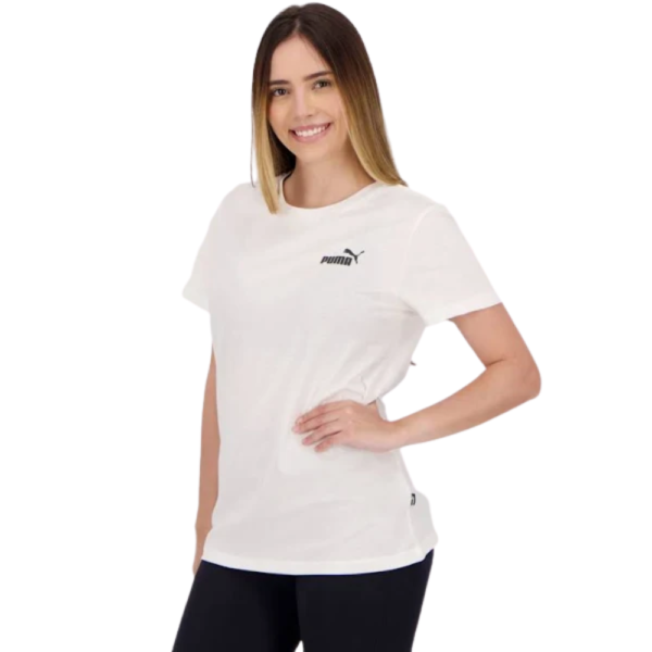 Camisa Puma Essential Small Logo Feminina Branca - Image 4