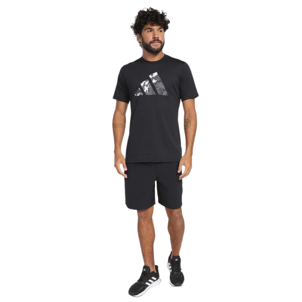Camiseta Adidas Essentials Logo Camuflado Preto - Image 4