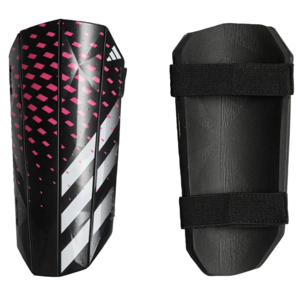 Caneleira Adidas Predator Treino Preta e Rosa