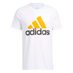 Camisa Adidas logo Branco com Laranja Masculina