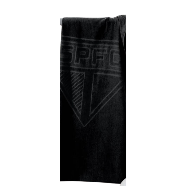 Toalha de Banho São Paulo Veludo Jacquard Preta