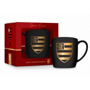 Caneca Porcelana Urban 360ml Flamengo Serie Ouro