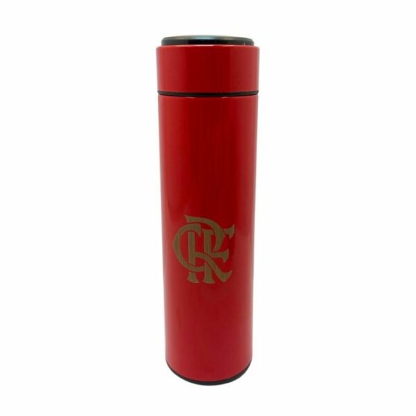 Garrafa Térmica Vermelha 450ML Com Infusor e Led - Flamengo - Image 5