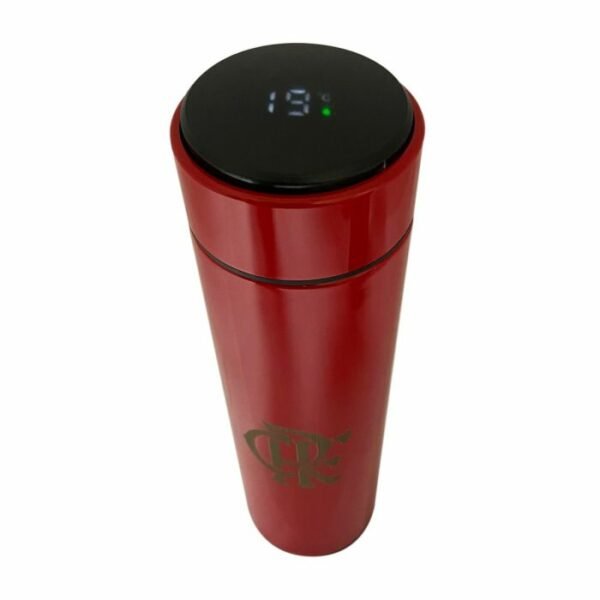 Garrafa Térmica Vermelha 450ML Com Infusor e Led - Flamengo - Image 3