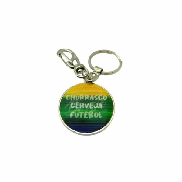 Chaveiro Bola Adesivo 3D Futebol - Brasil
