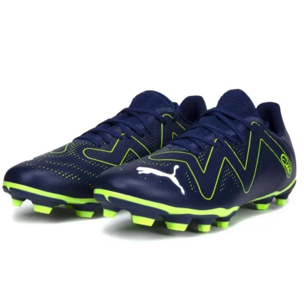 Chuteira Campo Puma Future Play FG Masculino-Marinho+Verde Limão - Image 3
