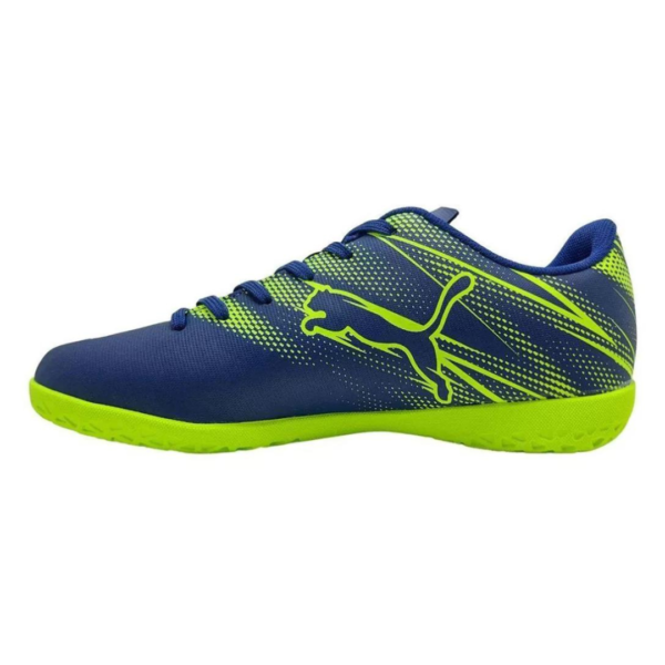 Chuteira Futsal Puma Attacanto Unissex - Azul+Verde