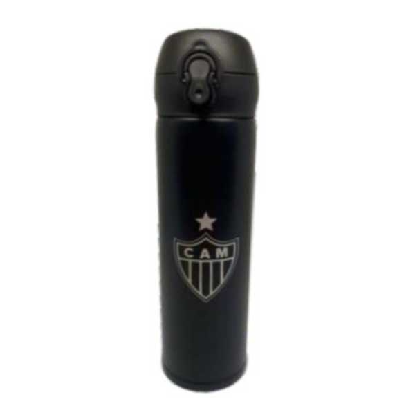 Squeeze Térmico Inox Preto Logo Galo Atlético Mineiro 300 ml