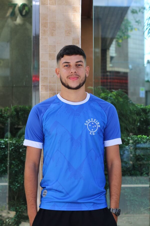 Camisa Cruzeiro Classic Azul Gola Branca