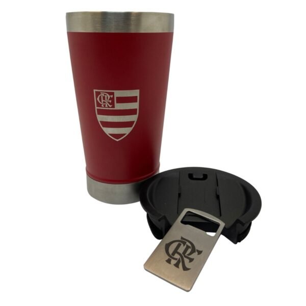 Copo Térmico Vermelho 500ml Com Aridor Flamengo - Image 3