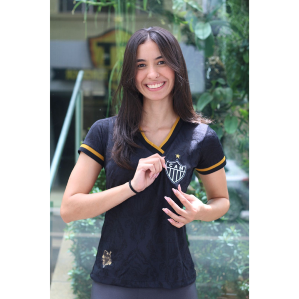 Camisa Atlético Retrô 2013 Preta Feminina