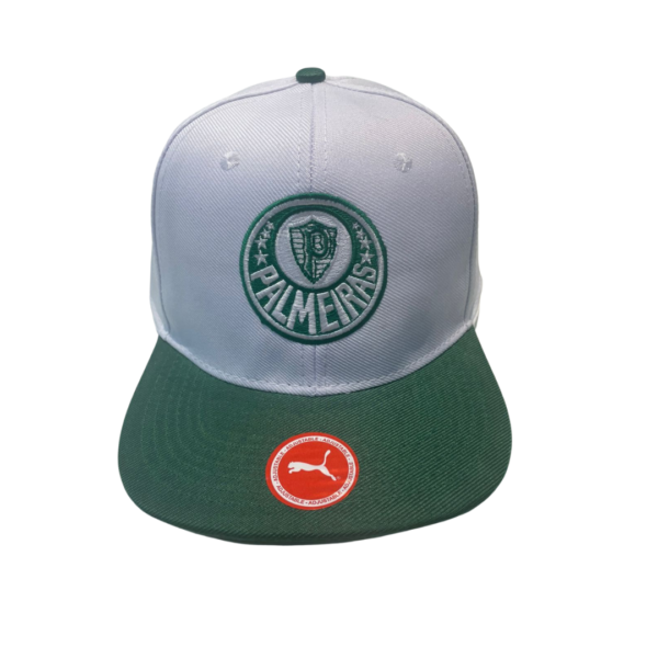 Boné do Palmeiras aba reta branco e verde