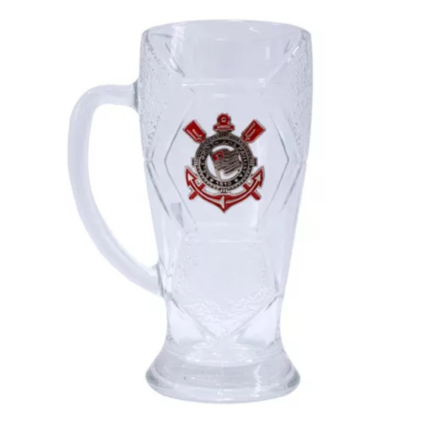 Caneca Vidro Bola Futebol 630ml - Corinthians