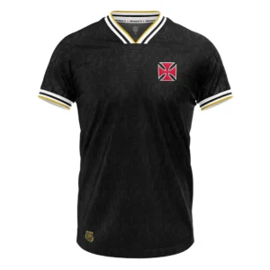 Camisa Retrô Vasco Jacquard Preta