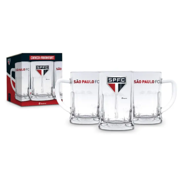 Caneca chopp São Paulo cerveja vidro 565ml  Brasfoot