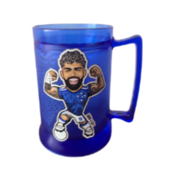 Caneca Gel Cruzeiro Gabigol 400ml Azul