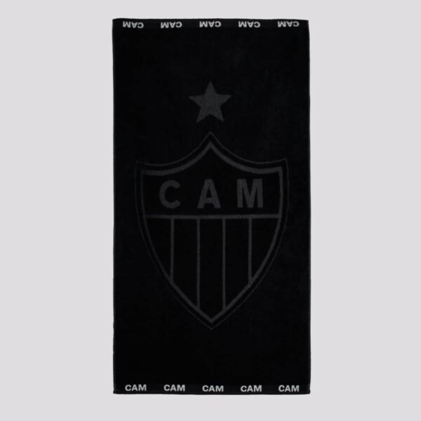 Toalha De Banho Bouton Atlético Mineiro Jacquard Preta e Branca