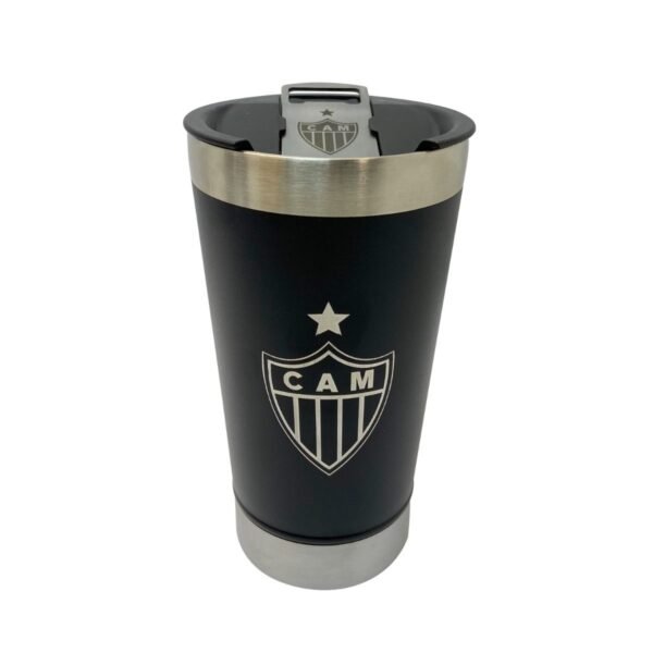 COPO TÉRMICO PRETO 500ml COM ABRIDOR - Atlético Mineiro