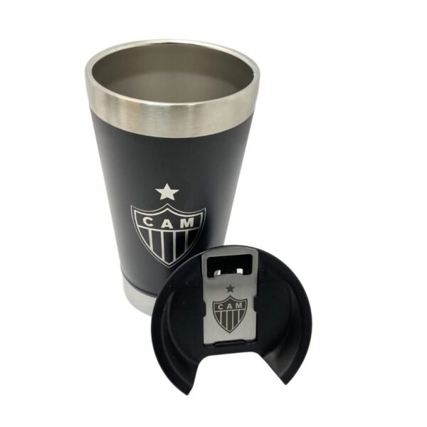 COPO TÉRMICO PRETO 500ml COM ABRIDOR - Atlético Mineiro - Image 2