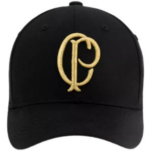 Boné Corinthians Supercap Bordado Aba Curva Relevo Dourado