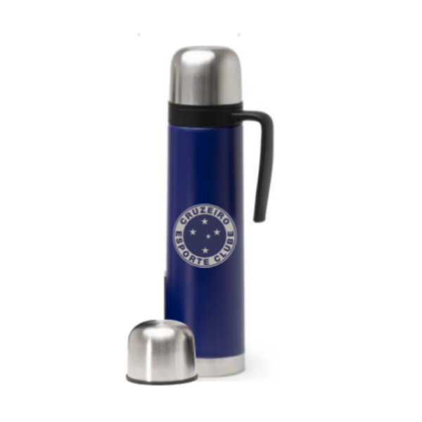 Garrafa Térmica Azul Logo Cruzeiro 1 litro