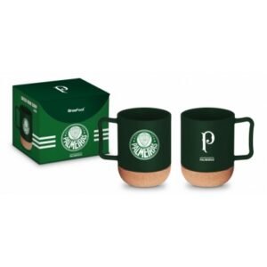 CANECA VIDRO CORK C/PORTA COPO ROLHA TIMES - PALMEIRAS
