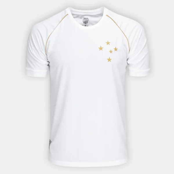 Camisa Cruzeiro Basic Branca com Dourado Masculino