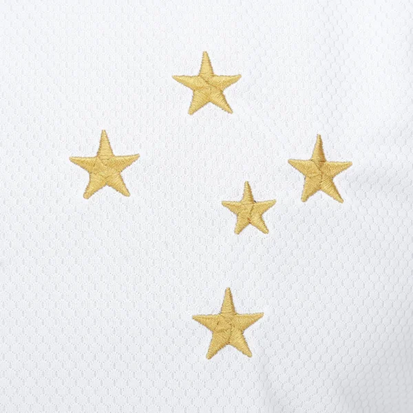 Camisa Cruzeiro Basic Branca com Dourado Masculino - Image 3