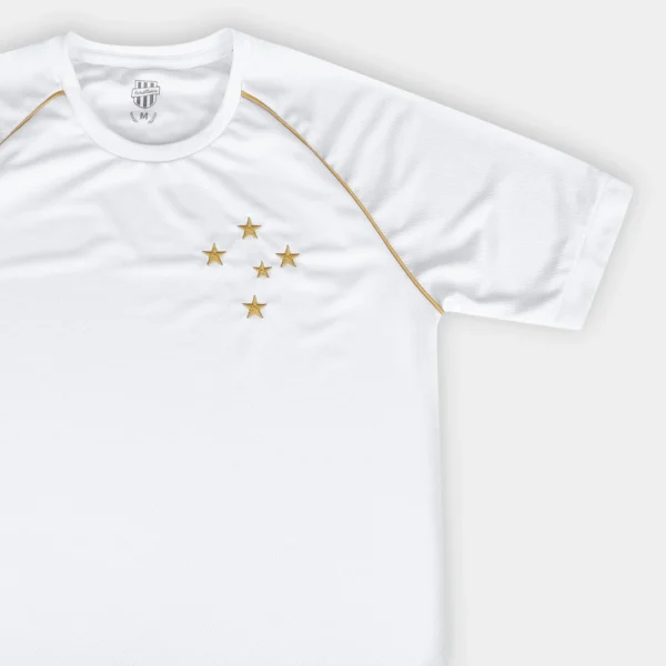 Camisa Cruzeiro Basic Branca com Dourado Masculino - Image 5