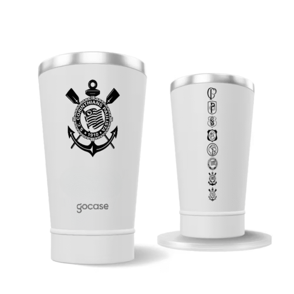 Copo Térmico Go Case Corinthians 470 ML Branco Escudos - Image 2
