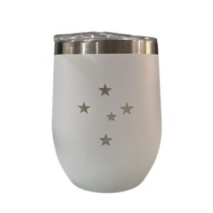Copo Térmico Cruzeiro Branco Estrelas com Tampa 350 ML
